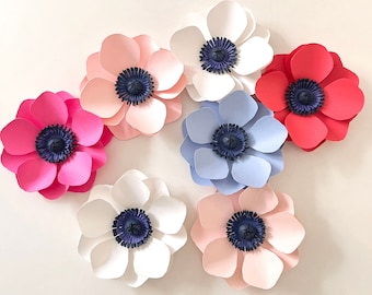 Mini plantilla de flor de papel de anémona/ Descarga instantánea/ Plantilla Cricut/ Flor de papel/ Plantilla SVG y PDF/ png/ Flores de papel DIY/ F72