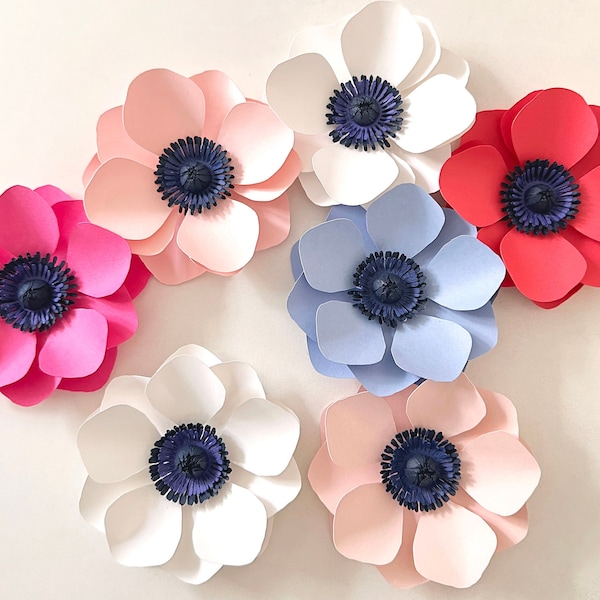 Mini Anemone Paper Flower Template/ Instant Download/ Cricut Template/ Paper Flower/ SVG & PDF Template/ png/ DIY Paper Flowers/ F72