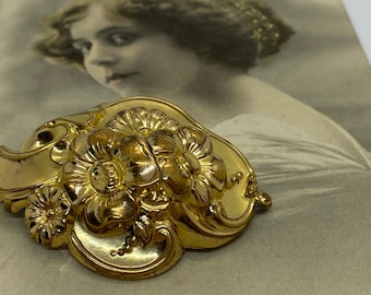 Vintage golden brooch, art nouveau, skønvirke