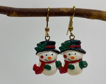 Preowned earrings with the cutest snowmen, for the holidays, Christmas