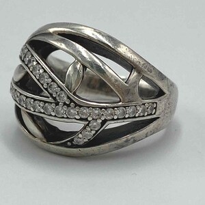 Vintage silver statement ring with small stones