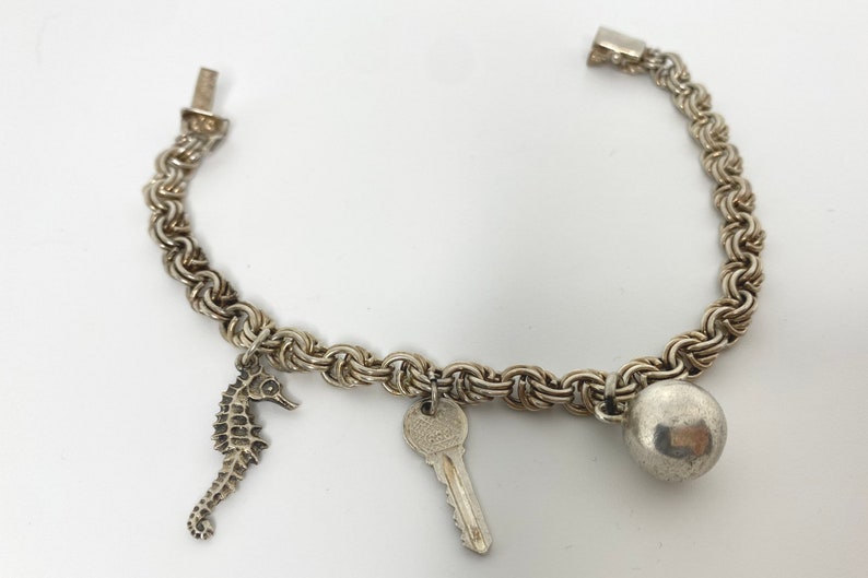 bracelet à breloques en argent vintage, Hugo Grün, 830 S, Danemark image 6