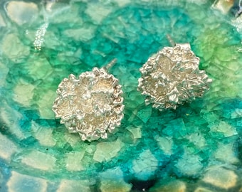 Flora Danica rhodium-plated silver parsley stud earrings