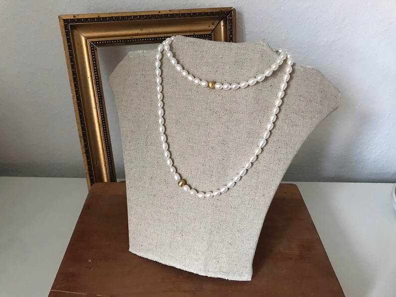 Elegant pearl necklace with white cultured pearls image 6