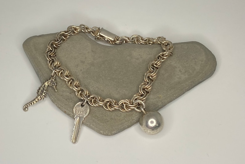 Vintage silver charm bracelet, Hugo Grün, 830 S, Denmark image 1