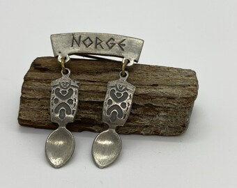 Vintage pewter brooch or pin from Norway (Norge)