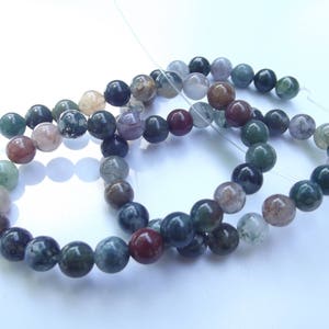 62 perles rondes lisses en agate indienne multicolore 6 mm LAO-526 image 1