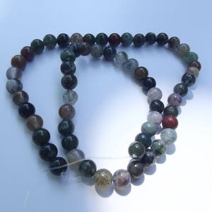 62 perles rondes lisses en agate indienne multicolore 6 mm LAO-526 image 3