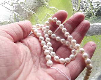 55+ AAA irregular white freshwater pearls 5-6 mm -TIA-28