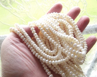 90+ Beautiful Quality, AAA , irregular white freshwater (mother of pearl) pearls 5-6 mm TIA-120