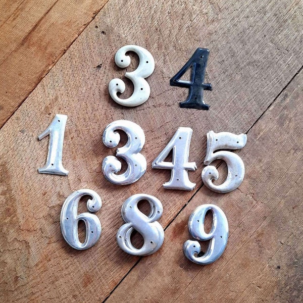 1970s Vintage Metal House Numbers for Address, Home, 70s, Mailbox, * sold individually *