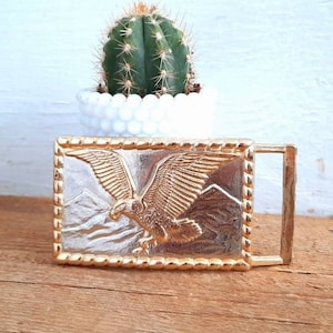 Brass eagle belt buckle vintage for men, America freedom liberty USA patriot,  gold Brass rectangle