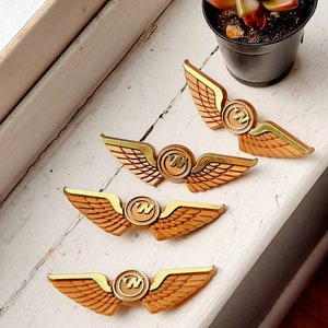 1 Vintage Jr Pilot Pin Northwest Airlines memorabilia, Flight Badge, Retro Costume Accessory, Flying, Gold Wings