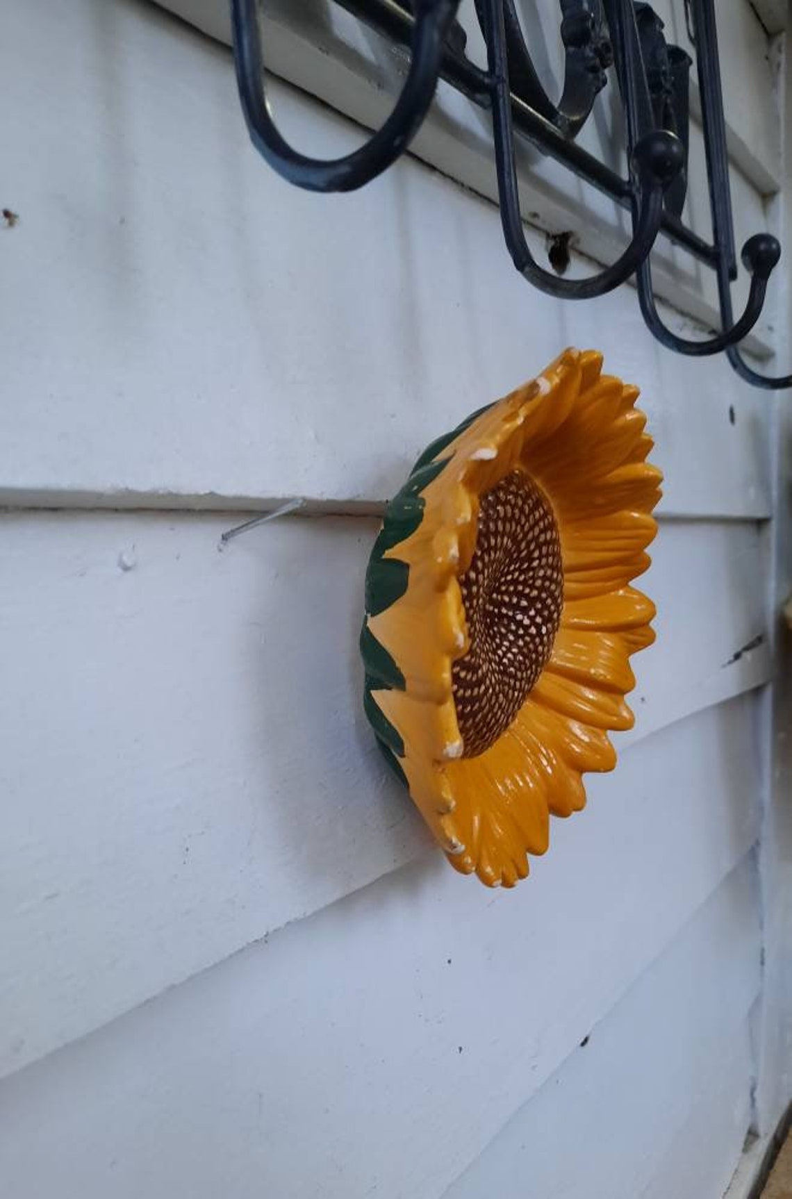 Vintage Sunflower Wall decor hanging Ceramic flower Art Etsy