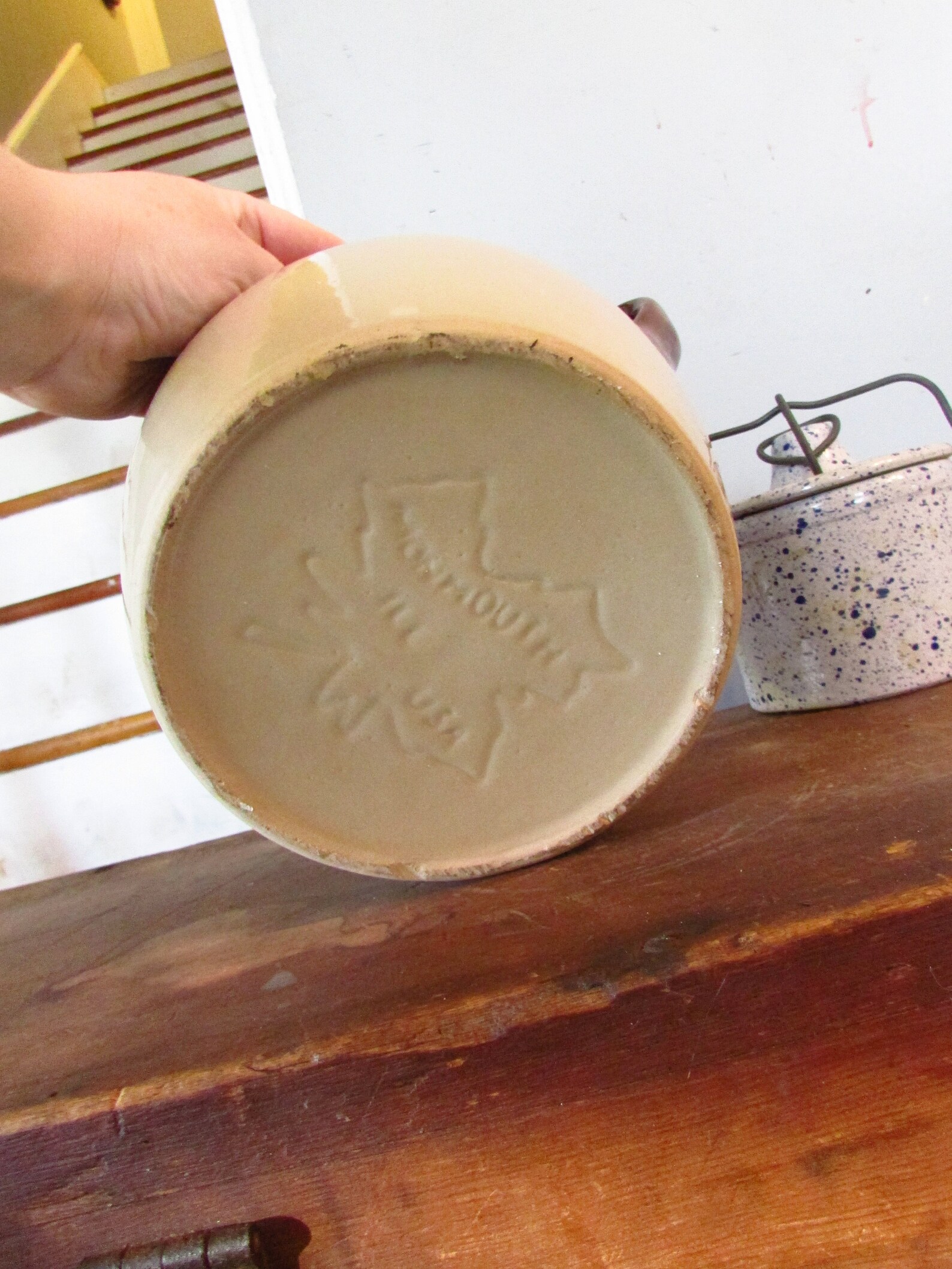 Monmouth Antique Stoneware Crock Vintage Glazed Old Crocks USA | Etsy