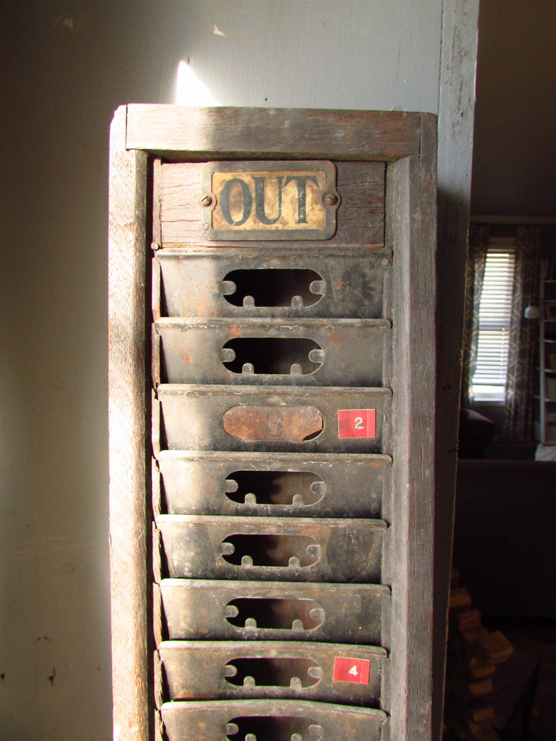 Antique Factory 1930s Vintage Metal Time Card Holder Original Etsy