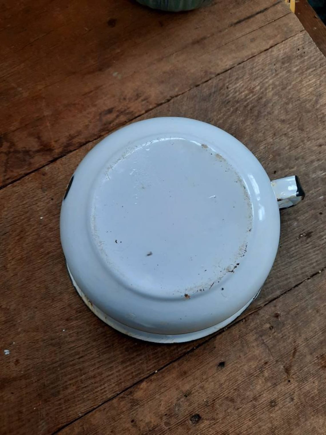 Antique White Enamel Chamber Pot Vintage Container With Etsy