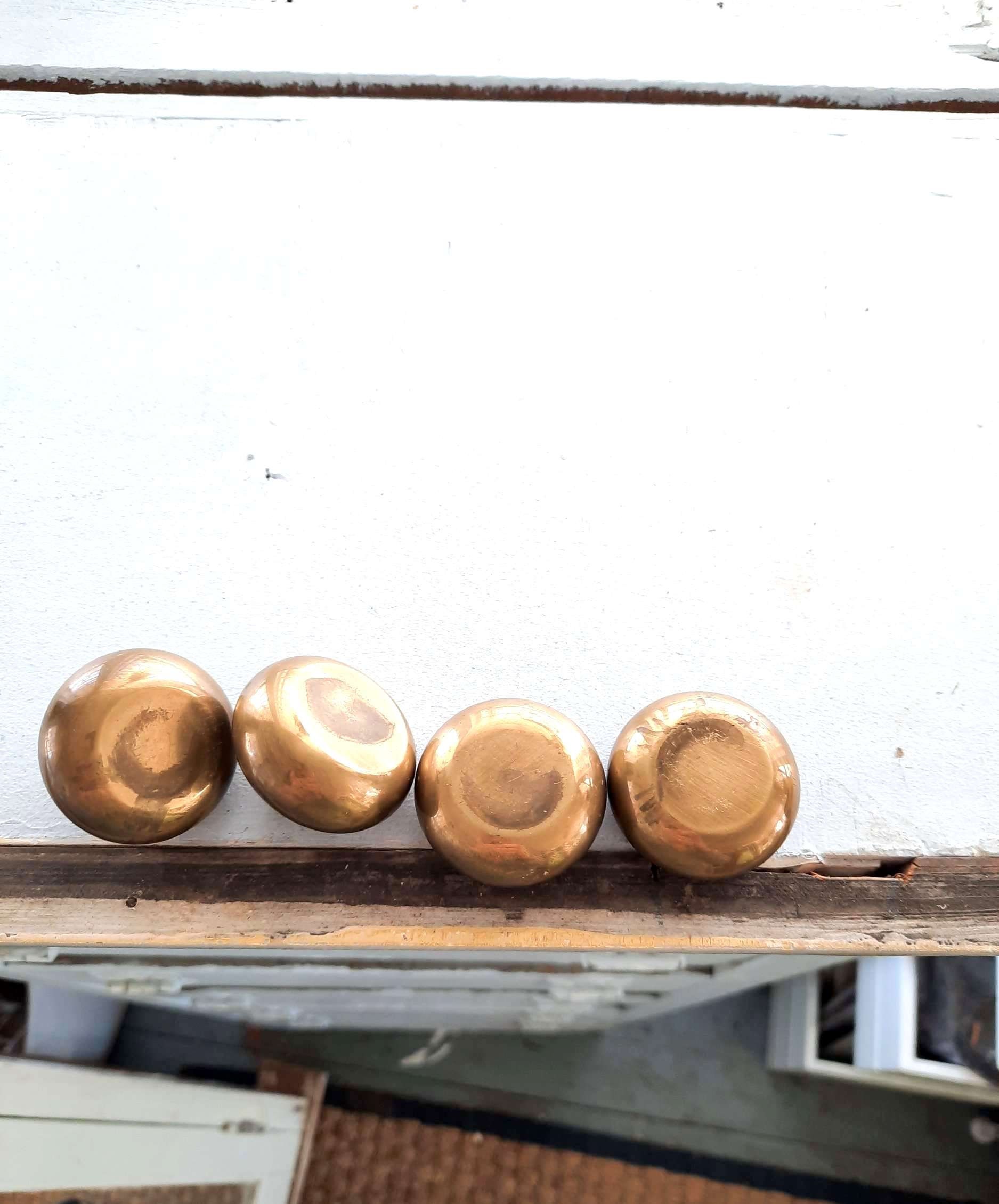 80s Vintage Furniture Cap Brass Gold Thick Round Knob for Etsy