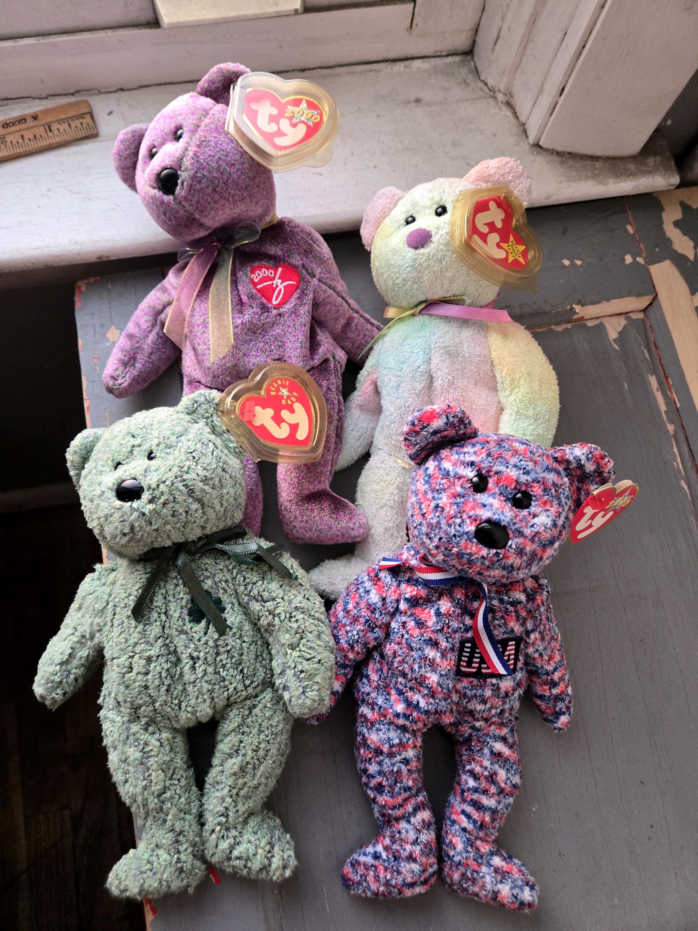 TY 2000年モデル パープルベア Vintage 1999 TY Millennium 2000 the Purple Bear Plush