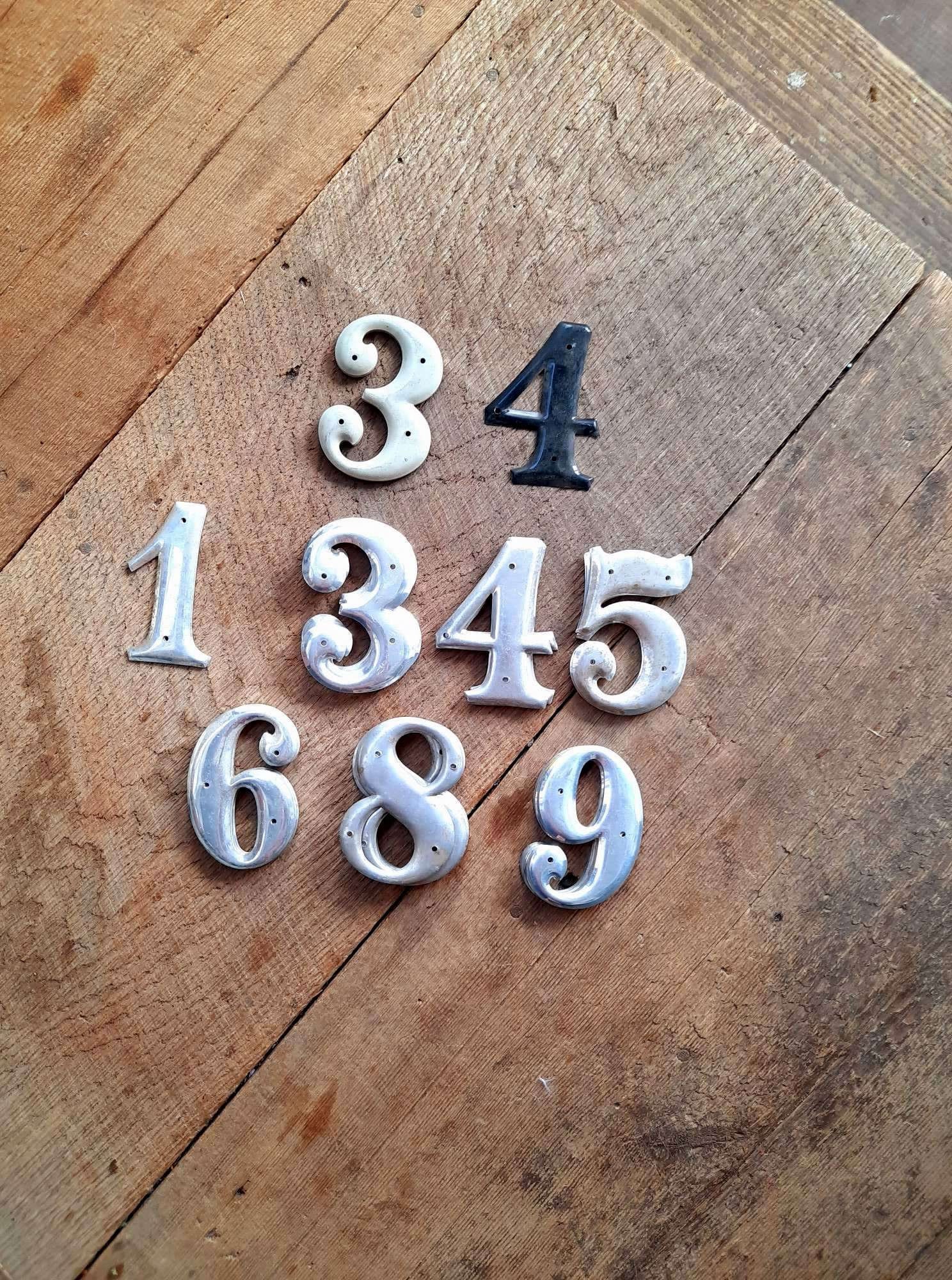 Vintage Address Numbers 1.5 Small Metal Number Sign Number Industrial Metal  Small Number Charm Telephone Pole Number Number Set 
