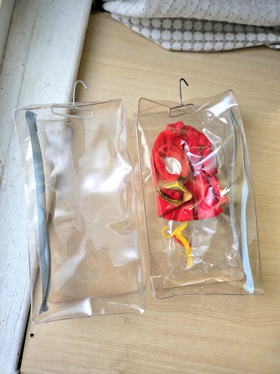 1 Vintage Clear Vinyl Zipper Case Clothing Storage Holder for Clothes Barbie Doll Outfit Holder Zip up Container Etsy