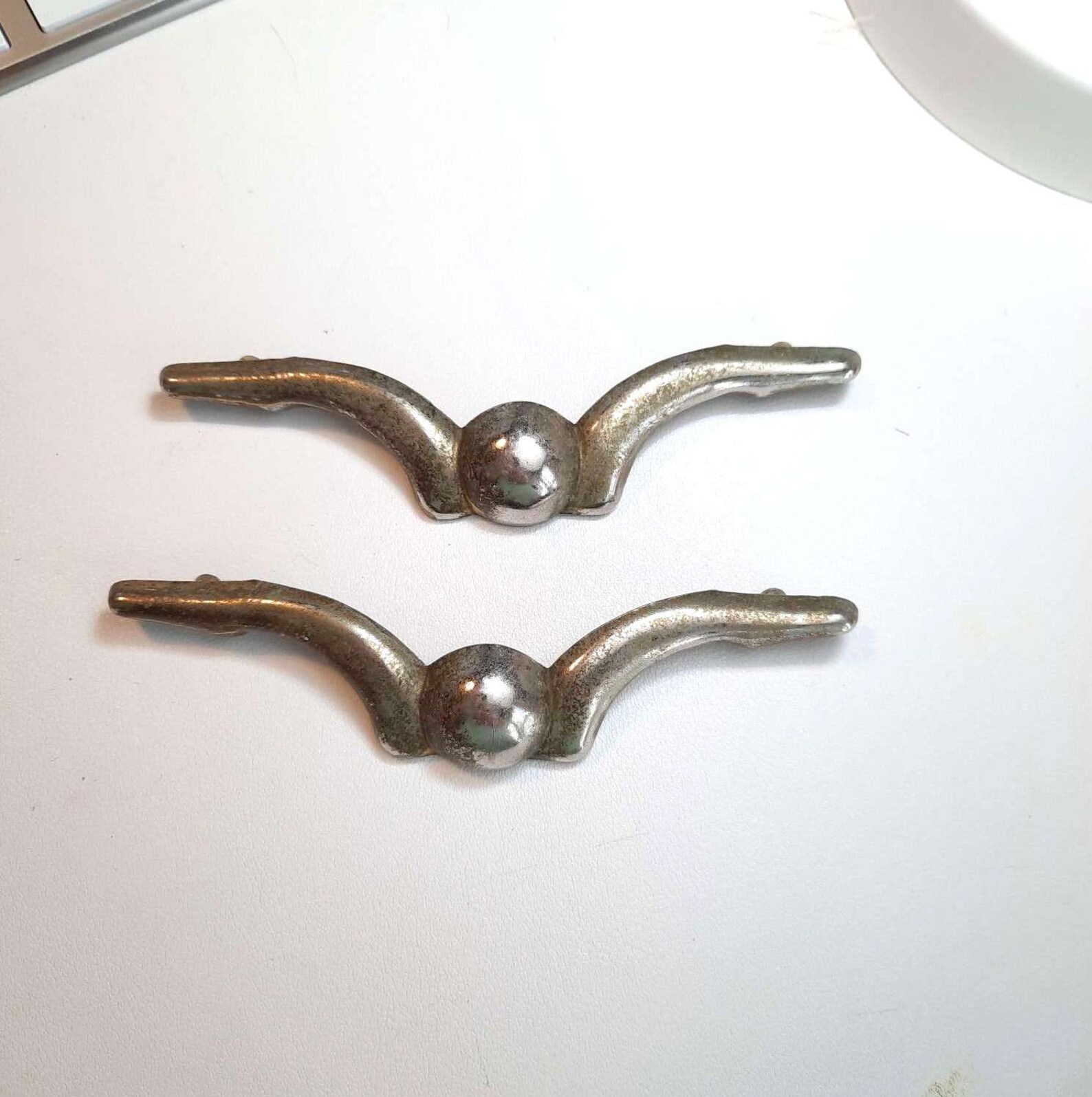 MidCentury drawer pulls Old Vintage Hardware Aged Handle bar Etsy