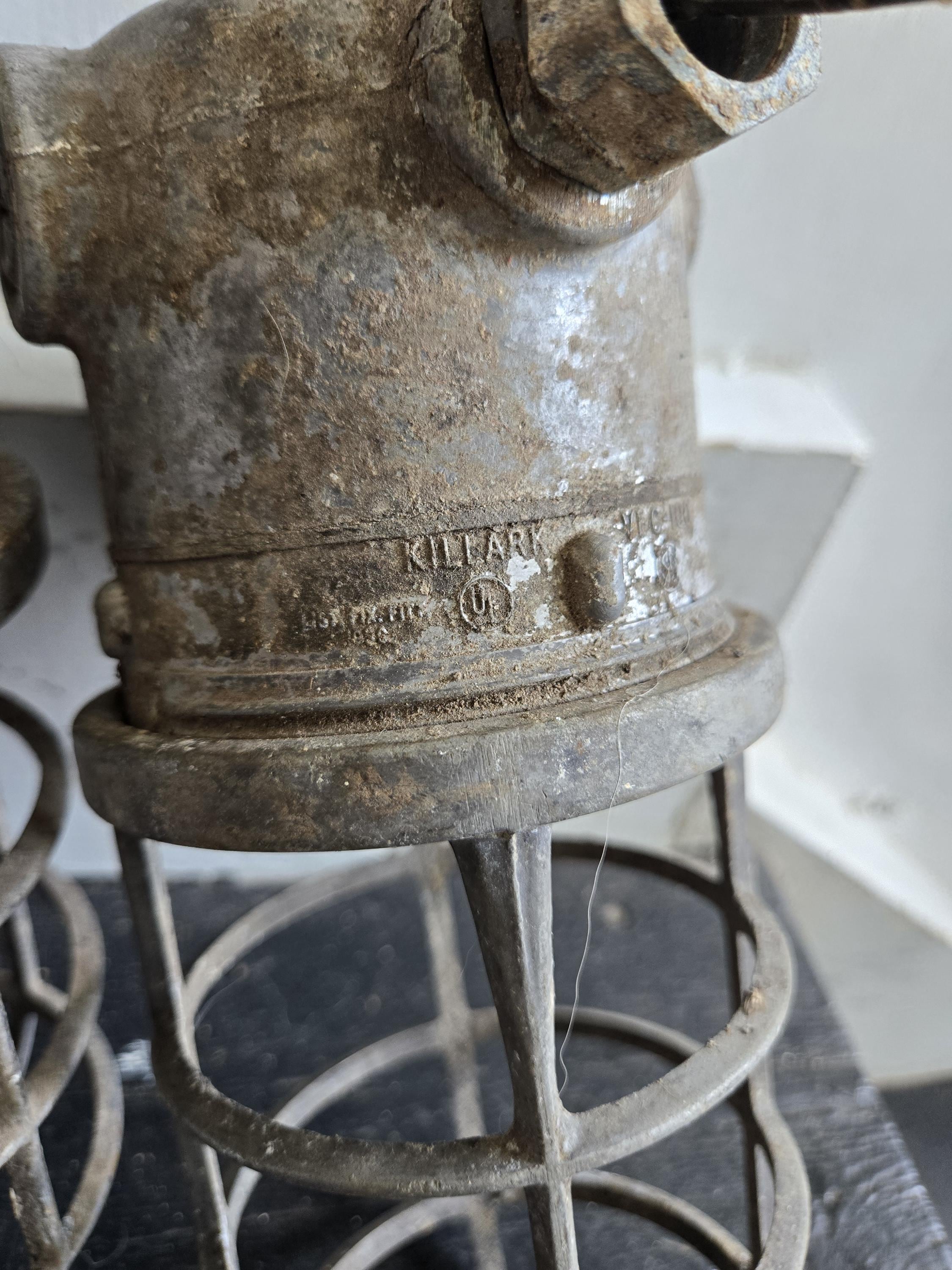 Antique Killark Industrial Light Fixture Cage, Vintage Cast Antique Killark Industrial Light Fixture Cage, Vintage Cast