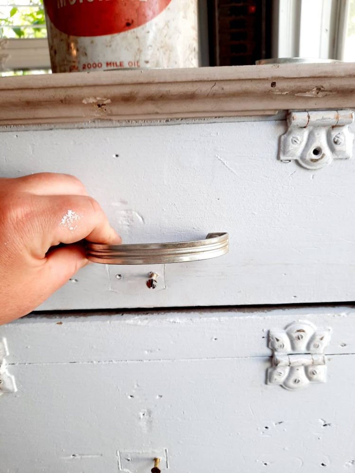 Vintage metal drawer pulls for office garage desk Etsy