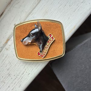 Vintage Artisan Shar-Pei Dog Face Inlay Intarsia Wood Buckle Belt Folk Art Retro Vintage Dog Belt - Etsy main image 4