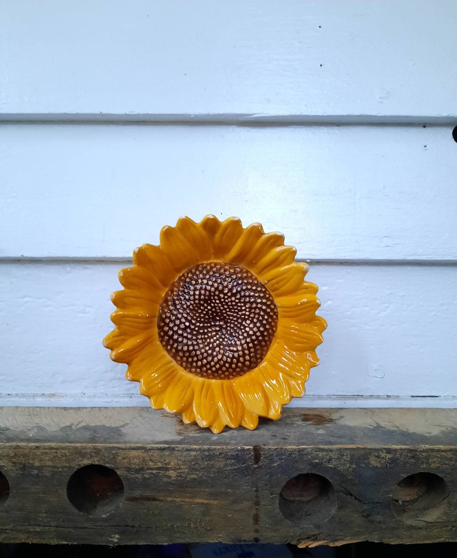 Vintage Sunflower Wall decor hanging Ceramic flower Art Etsy