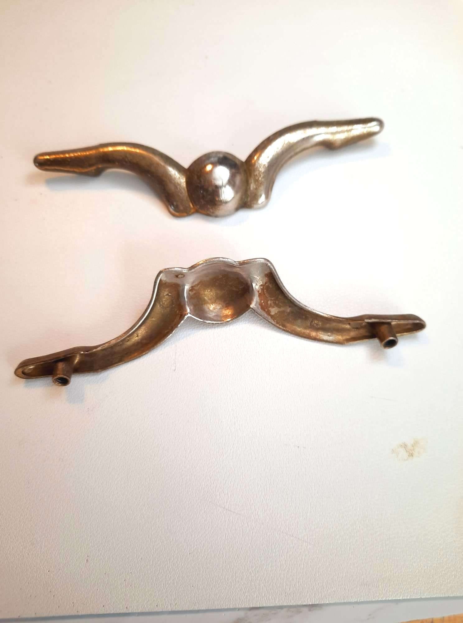 MidCentury drawer pulls Old Vintage Hardware Aged Handle bar Etsy
