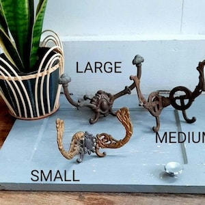 1800s Antique Cast Iron Victorian Scroll Wall Hook - Ornate Vintage Coat Hook Farmhouse Decor