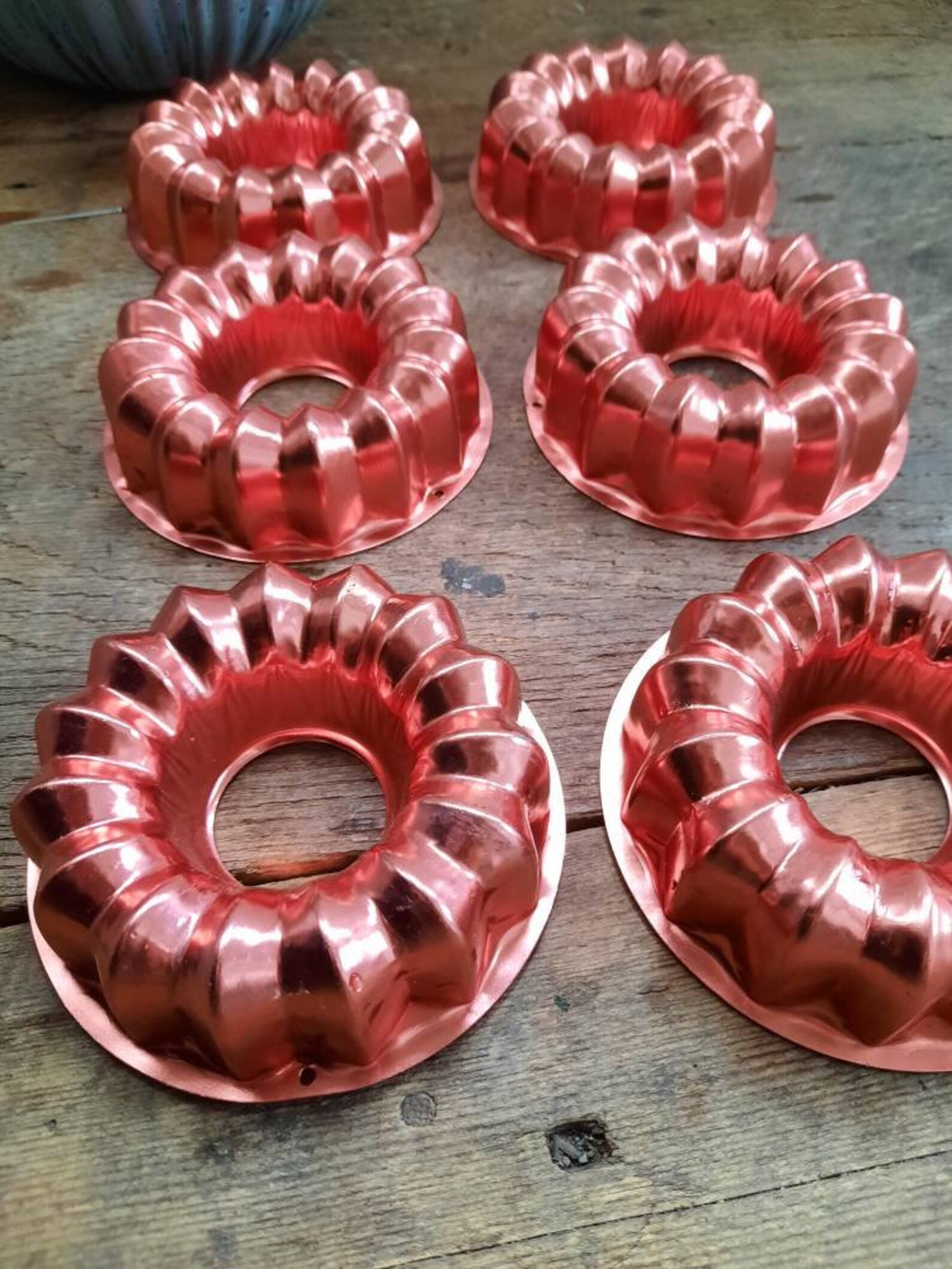 Vintage Mini Jello Molds Bundt Pans Baking Rose Gold Copper Etsy