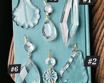 Vintage Antique Chandelier Crystal Prisms Drops | Replacement Part - Choose Your Piece - Suncatcher | Jewelry Making Supplies