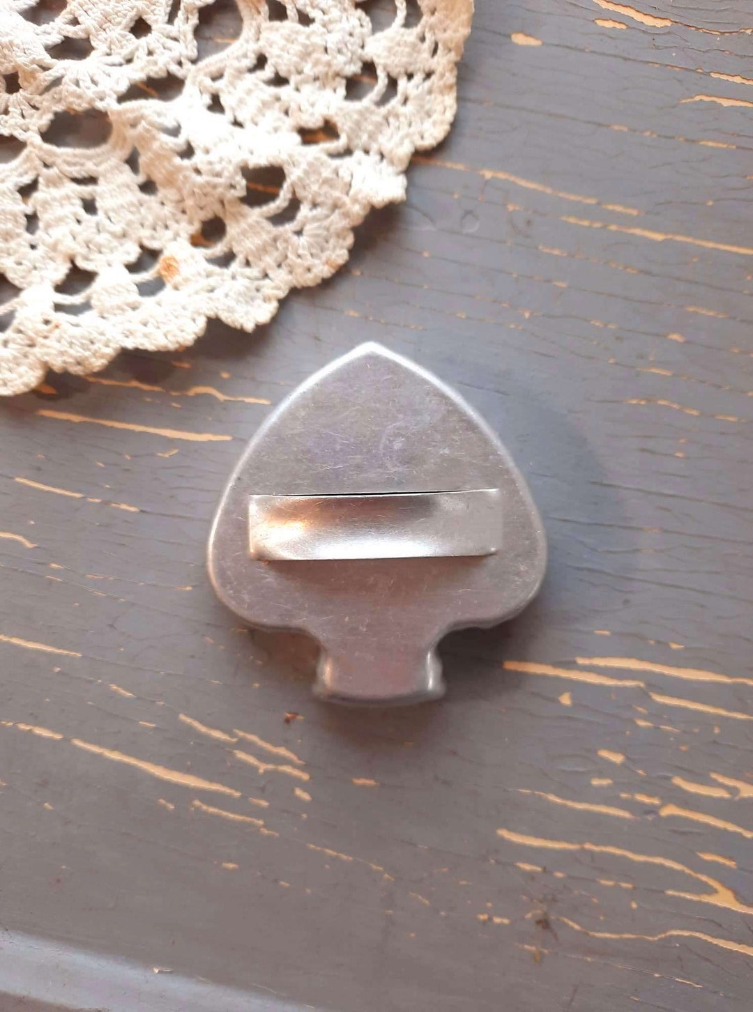 Metal Spade Cookie Cutter Vintage Pastry Bakeware, Aluminum With