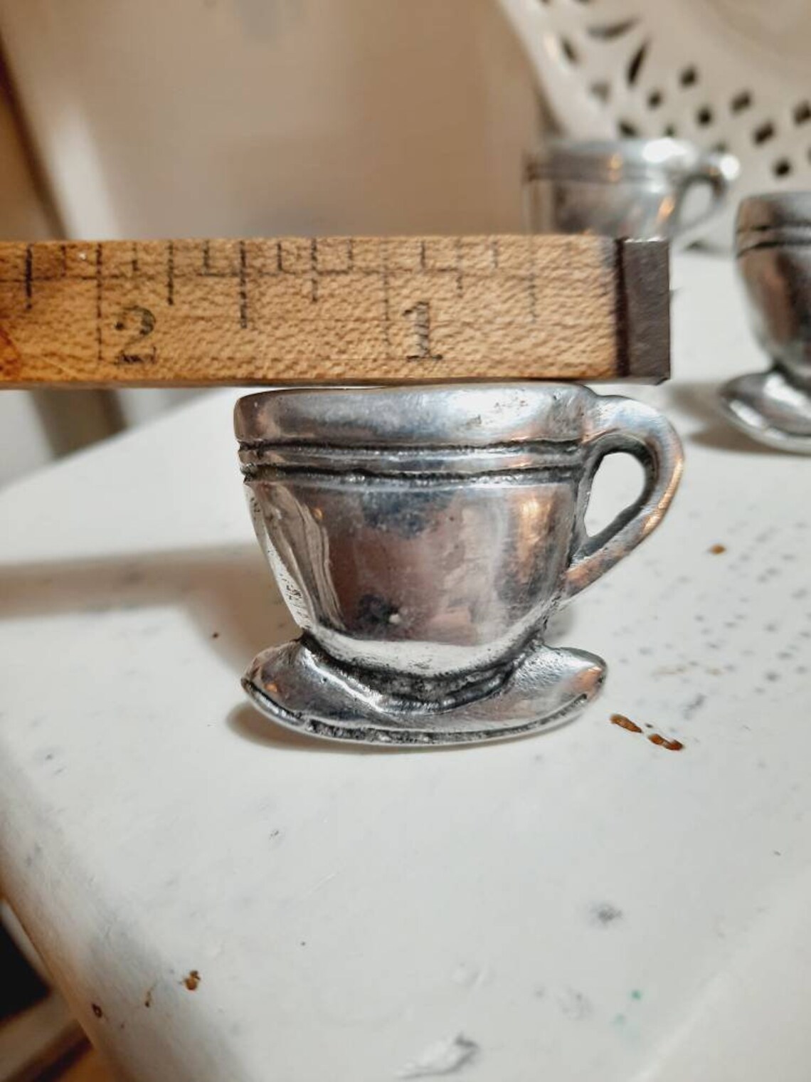 1 Vintage Metal Teacup knob kitchen drawer pull Etsy