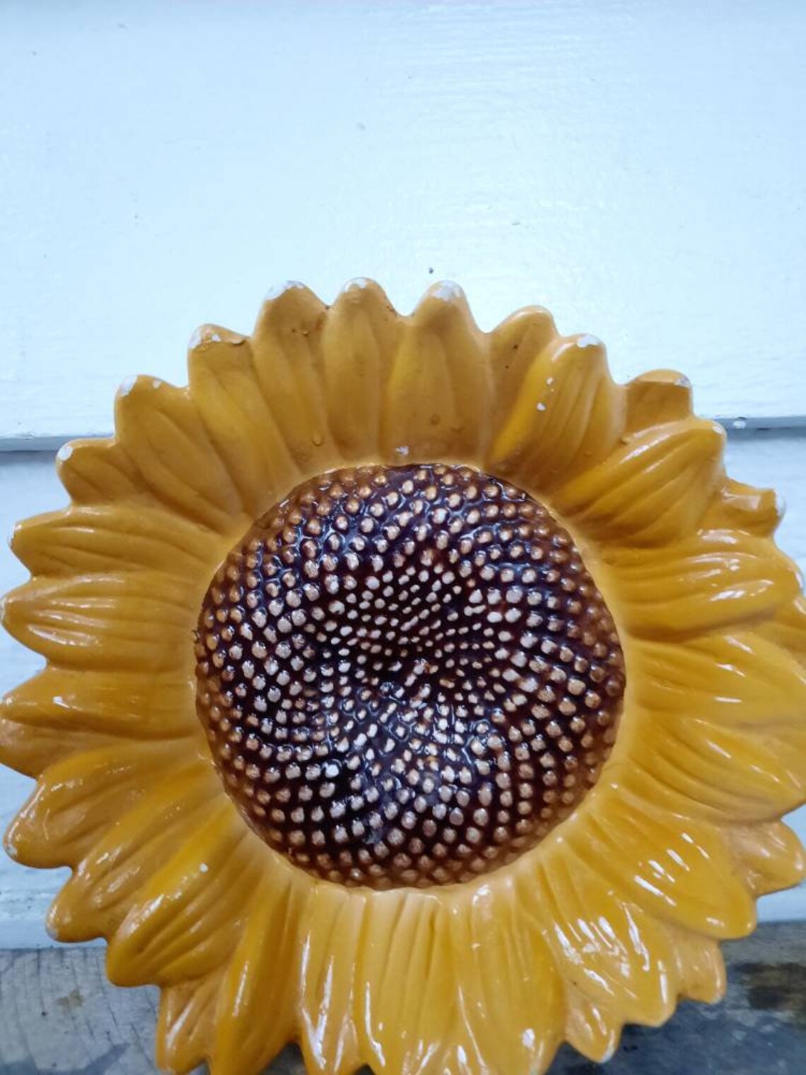 Vintage Sunflower Wall decor hanging Ceramic flower Art Etsy