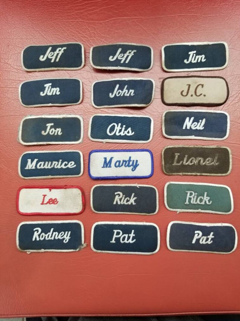 Vintage Mechanic Uniform Name Patch Red White Blue Sew On Etsy