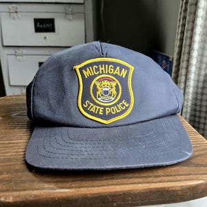 【初売り】 Vintage - Badge Hat Police State Michigan Uniform Badge Hat 警察グッズ