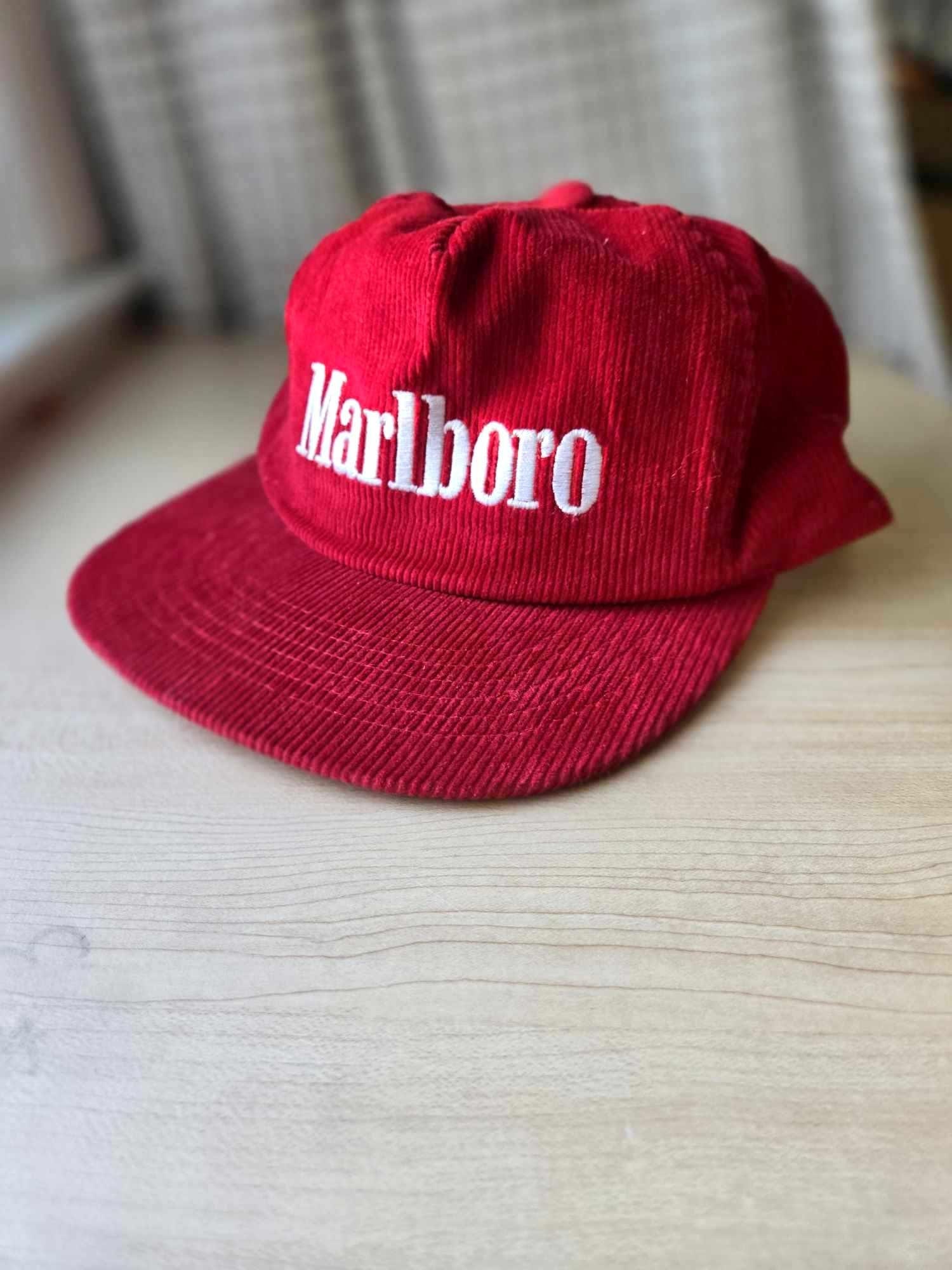 80s Vintage Marlboro Hat for Men, Snapback Cap Flat Bill