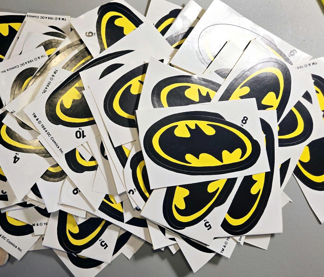 90s VINTAGE Batman Sticker, Retro DC Comics Old School 1990s Bat Emblem ...