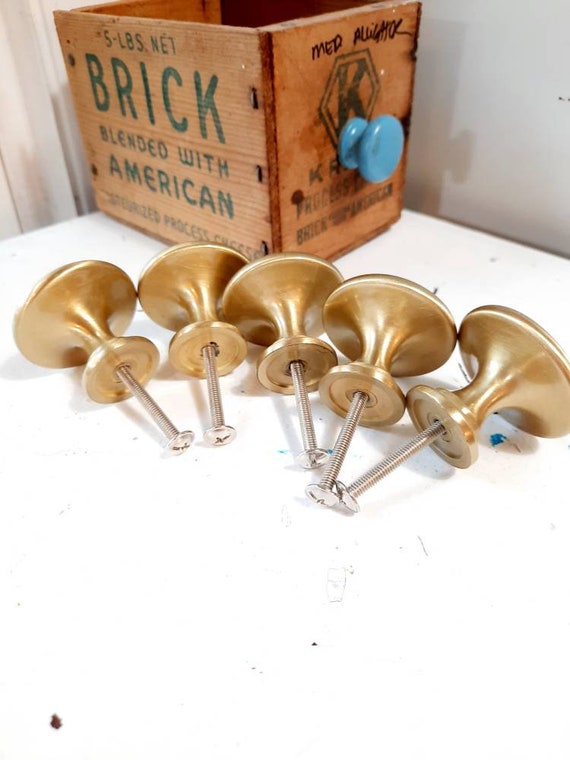 large gold knobs for dresser Numhew 6-Pack 1 in. x 1 in. Solid Brass Gold Cabinet Knobs, Drawer Knobs,  Cabinet Pulls, Dresser Handles Knobs A1B9D5M4