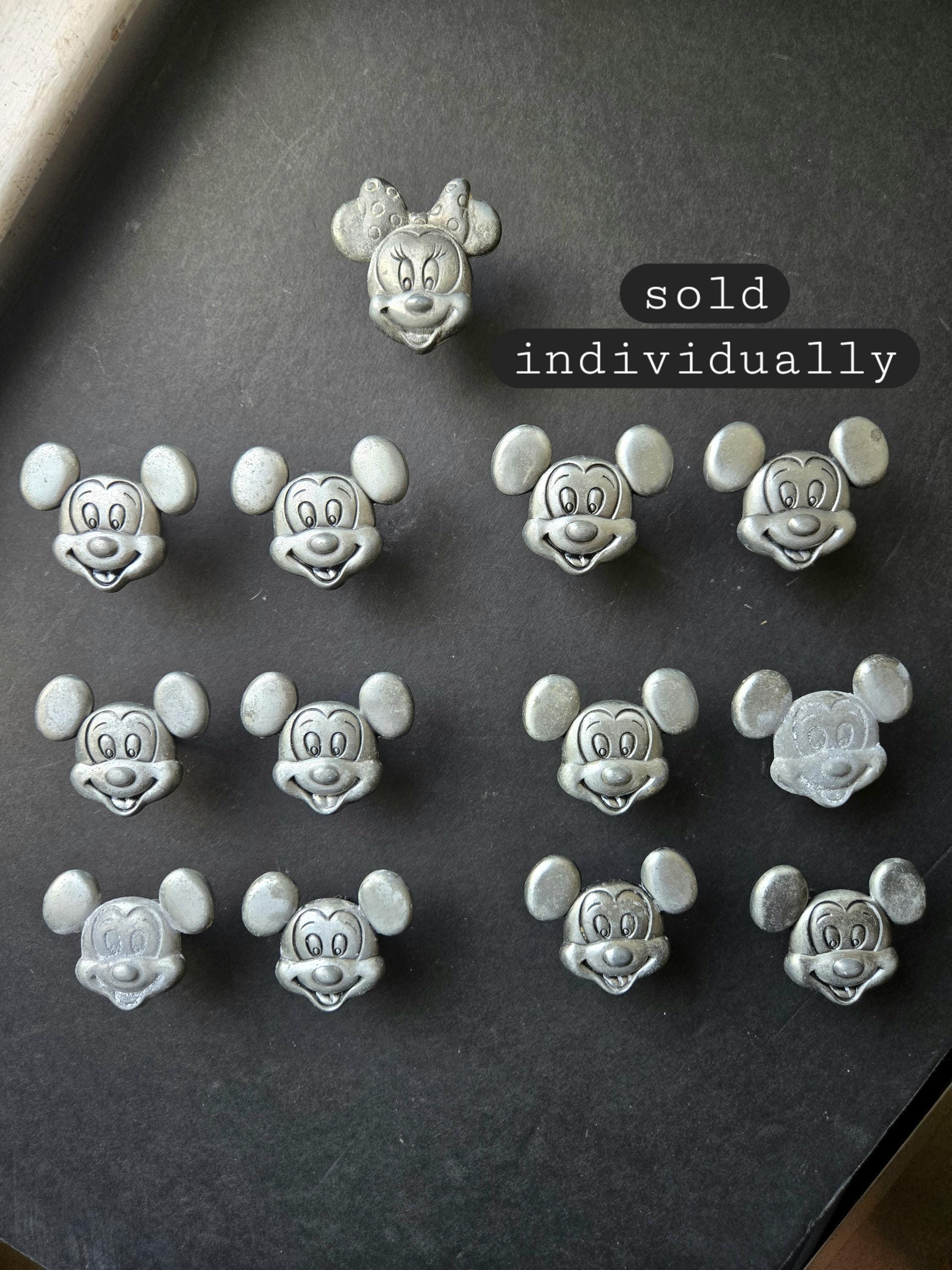 1 Vintage Disney Mickey Mouse knob Cabinet pull, Minnie, Metal Knob - Collectible Disney Drawer Pull, some have age wear, collector room 60s