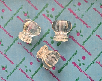1 petit bouton vintage en verre transparent, poignées de commode en imitation cristal transparent, 3/4 po. 75 po. avec trou au centre, 2, 3 vendues individuellement