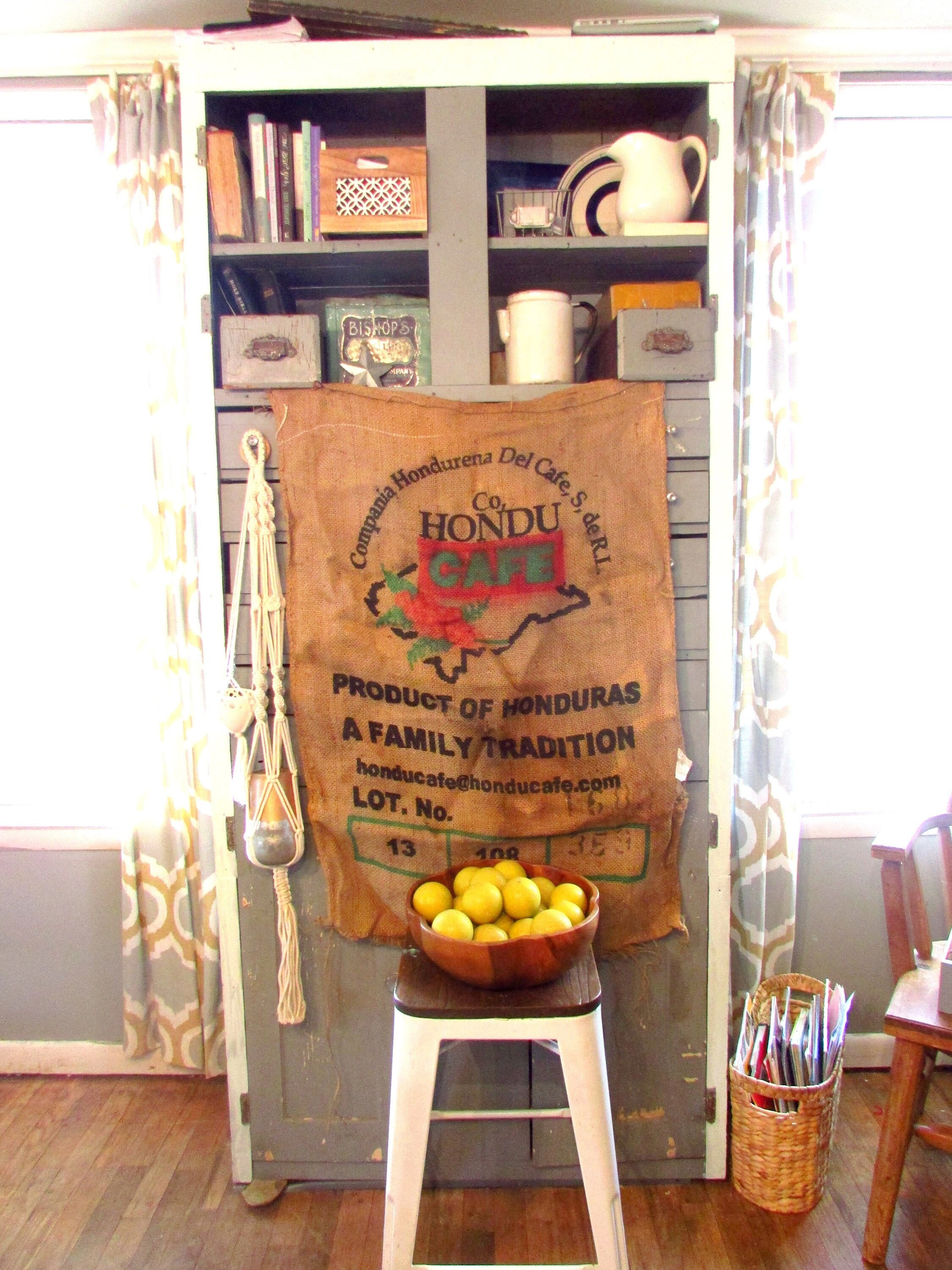 Large Jute Sask Old Burlap Bag With Stencil Design Logo Etsy