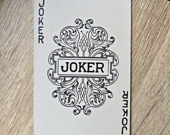 Carta Joker Vintage Individual – Seleccione el reverso Naranja ROT, Verde ROT o Azul ROSS – Diseño Ornamentado de Segunda Mano