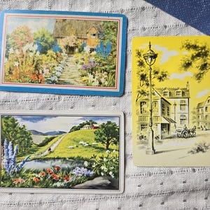 lot of 3 Souvenir Cards Vintage American Playing Card Co. Collectible Deck - Mid-20th Century  for scrapbook, ephemera junk journal images