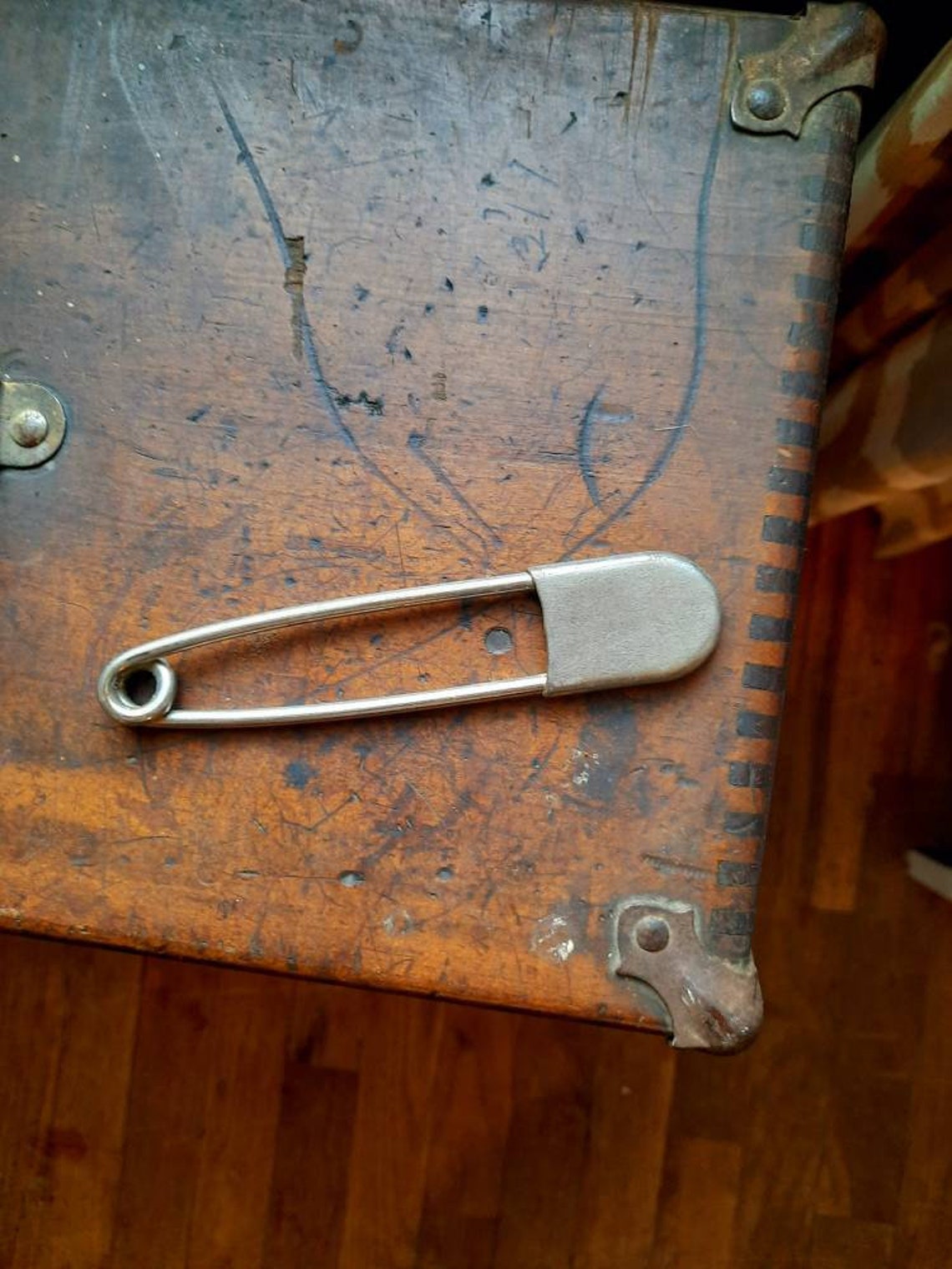 XL Safety Pin Vintage Extra Large silver tone metal pin Etsy