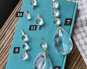 Vintage Antique Chandelier Crystal Prisms Drops | Replacement Part - Choose Your Piece - Suncatcher | Jewelry Making Supplies