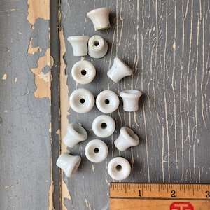 1 Mini White Knob Vintage Tiny .75" Ceramic Cabinet Pull Small 3/4" – Porcelain Drawer Hardware for Farmhouse & Shabby Chic Cottage